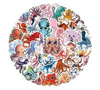 Octopus Stickers,Octopus Graffiti Stickers,50Pcs Vinyl Waterproof Decals for Kids Teens,for Phone Laptop Water Bottles Skateboard Computer Phone Luggage Guitar Car Gifts