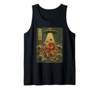 Octopus Sushi UFO Abduction Japanese Retro Art Tank Top