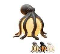 Octopus Table Lamp, USB LED Night Light, Resin Ocean Decor | Warm bedside glow with matte resin finish for bedroom, living room, desk and ocean lovers