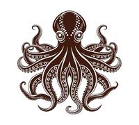 Octopus Tattoo Design Vinyl Wall Stickers 54.6x54.9cm Can Modify and add Information Coffee