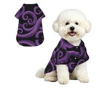 Octopus Tentacle S Pet Hawaiian Shirt for Small Dogs-Cute Summer Beach Outfit for Puppy, Soft Breathable Cat Clothes with Buttons