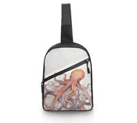 Octopus Tentacles Crossbody Backpacks for Women Men Casual Cross Chest Bag Sling Pack Hiking Daypack