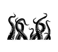 Octopus Tentacles Kraken Wall Stickers Paster Paper 32x49.4cm Equipped with Transfer Film kit Small Black