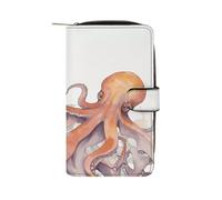 Octopus Tentacles Leather Wallet,Multiple Card Slots Clip,Multi-Functional Slim Billfold For Men Women