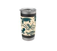 Octopus Turtle Seahorse Pattern Stainless Steel Insulated Tumbler