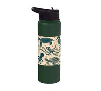 Octopus Turtle Seahorse Pattern Stainless Steel Insulated Water Bottle