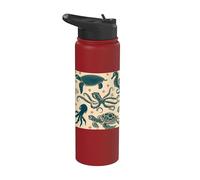 Octopus Turtle Seahorse Pattern Stainless Steel Insulated Water Bottle