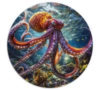 Octopus Unique 1000-Piece Round Jigsaw of, Test Your Patience And Skill, Designed for Adults, Ideal for Evenings In 1000pcs (67.5x67.5cm)