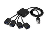 Octopus USB 2.0 Hub 4-Port Splitter, 2.6FT/80CM Extended Cable, Wide Compatibility with Windows PC/Mac/Printers/Mobile HDDs, Plug & Play Multi-Port Expander for Laptops