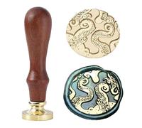 Octopus Wax Seal Stamp - Ychostamp Halloween Sealing Wax Stamp, Tentacle Brass Seal with Handle for Spooky Envelope, Party Invitation