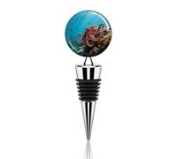Octopus Wine Stoppers Elegant Zinc Alloy Wine Corks Vacuum Seal to Preserve Freshness, Reusable Decorative Stoppers for Bar, Holiday Party, Wedding & Gifts