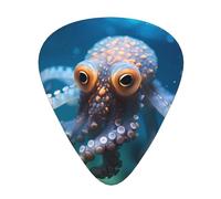 octopus with big eyes Patterned Guitar Picks - 12-Piece Set with 3 Different Thicknesses, Suitable for Electric and Acoustic Guitars