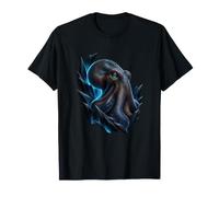Octopus with Black Ice Crags Marine Art T-Shirt