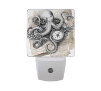 Octopus with Compass Night Light Dusk to Dawn Sensor LED Night Dimmable Nightlight Lights Plug into Wall for Bedroom