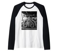 Octopus with Sunglasses and Coconut Drink Raglan Baseball Tee