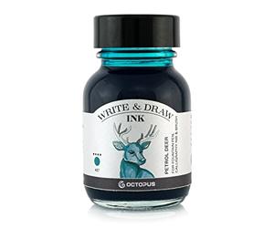 Octopus Write and Draw Ink - 467 Petrol Deer Waterproof Ink for Fountain Pens, Calligraphy, Non-fading, 50 ml