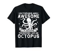 Octopuses are Awesome I'm Awesome Therefore I Am an Octopus Value Graphic T-Shirt, Men, Black, L