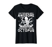 Octopuses are Awesome I'm Awesome Therefore I Am an Octopus Value Graphic T-Shirt, Women, Black, XL