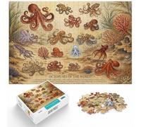 Octopuses of the World Scientific Poster Jigsaw Puzzle, 1000 Piece | For after-work downtime, this adult jigsaw puzzle with 1000 pieces offers a longer challenge for patient puzzlers.