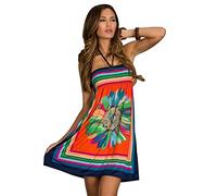 OCTOPUSIR Women Sleeveless Strapless Beach Sundress Ladies Summer Ethnic Bohemian Off Shoulder Floral Printed Bandeau Boobtube Casual Mini Cover Up Dress,Colour 18