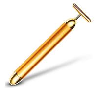 OCTOPUSPRIME 24K Gold Energy Beauty Bar Electric Vibration Facial Massage Roller Waterproof Face Skin Care T-shaped Anti Wrinkle Massager for Forehead Cheek Neck Clavicle (Pack of 1)