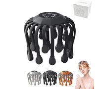 Octorelax Head Massager, 360° All-Round Massage with 20 Massage Heads, 5 Adjustable Modes, 3 Speeds, Support Timing Function, Octo Relax Head Massager Headaches, Better Sleep & Mood (Black)