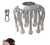 Octorelax Head Massager, Octorelax Scalp Massager, 24 Massages Heads, 360° Massage Design, Better Sleep & Mood, 15-Min Auto Timer, for Hair & Scalp Comfort (White,Large 24 Heads)