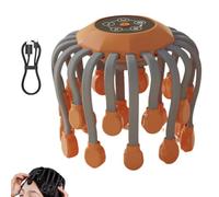 Octorelax Head Massager, Octorelax Scalp Massager, 24 Massages Heads, 360° Massage Design, Better Sleep & Mood, 15-Min Auto Timer, for Hair & Scalp Comfort (Orange,Large 24 Heads)