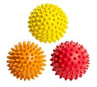 Octorox Spiky Massage Balls Foot Back Shoulder - 3 Small Spike Rollers, Plantar Fasciitis Pain Treatment Pack, Spiked Fascia Arch Message Set, Soft, Hard Fitness Acu-Pressure Spikey Points
