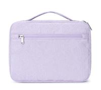 Octsky Bible Cover Carrying Book Case Church Bag Bible Protective with Handle and Zippered Pocket, Floral Purple