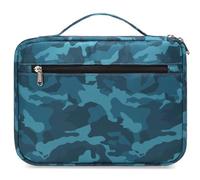 Octsky Bible Cover for Boys Kids Scripture Carrying Case with Handle Pockets Childrens Toddler LDS Handbook Holy Book Protector Pouch Teens Church Bag Hope Journaling Storage Organizer Camo Blue