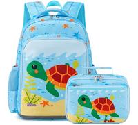 Octsky Girls Backpack, Kid Backpacks for Girls Cute Lightweight Bookbag with Lunch Bag, Sea Turtle