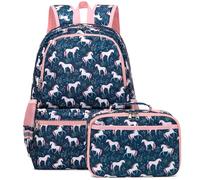 Octsky Kids Backpack for School Girls Boys Backpack with Lunch Box Set Elementary High School Book Bag Backpack for Teens, Unicorn-1, Modern