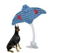 Octtenfe Squeaky Plush Dog Toys, Interactive Teething Toys, Plush Dog Rope Set for Small Medium Dogs Teeth Cleaning Boredom, Devilfish (blue)