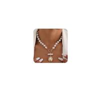 Octwine Boho Round Imitation Pearl Layered Choker Necklace Multi Strands Vintage Choker 1920s Bridal Wedding Crystal Rhinestones Necklace for Women (Gold 2)