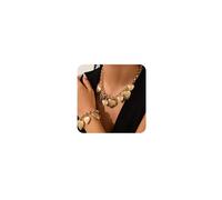 Octwine Sparkling Gold Women Love Pendant Necklace Bracelet Set Wedding Gold Chain Simple Necklace Bracelet Sets for Brides Bridesmaid Love Prom Party Accessories for Women