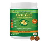 Ocu-GLO Cat & Dog Senior Supplement for Eye Support - Chewable Vision Vitamins Supplements for Large and Small Pets Care with Lutein, Omega-3 Fatty Acids, Grape Seed Extract & Antioxidants