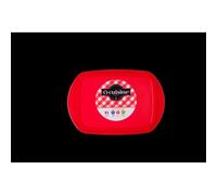 Pyrex O'Cuisine Borosilicate Glass Rectangular Dish with Plastic Lid 1.1L Red (Pack of 2)