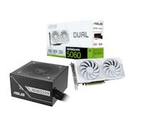 OcUK Gaming Bundle - Asus GeForce RTX 5060 Dual OC 8GB Graphics Card - White + Asus Prime 650W 80 Plus Bronze Power Supply
