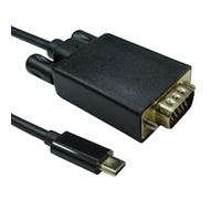 OcUK Value USB C to VGA 1080P 60HZ 1m Cable - Black