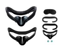 Oculus Meta Quest 2 VR Facial Pad Interface: Foam Replacement Set - Breathable Sweat-Proof PU Cushion, Anti-Leakage Nose Pad, Removable Frame & Lens Cover, Comfort Meta Quest 2 Accessories
