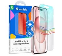 Ocushield Blue Light Screen Protector for iPhone 15 Regular | Fits 6.1 inch display. 9H tempered glass blocks UV & blue light. Designed by UK optometrists.