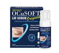 OCuSOFT Lid Scrub Original Compliance Kit - Instant Foam Eyelid Scrub and Lint Free Wipes - Daily Eyelid Kit to Remove Oil, Dust, Pollen and Eye Makeup - 1.7