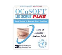 OCuSOFT Lid Scrub Plus 20 Wipes for Eyes, Cleansing, Moisturizing, Treating Dry Eye, Meibomian Gland Dysfunction, Blepharitis Including Demodex