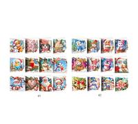 Ocuuer 12PCS DIY Xmas Pattern Rhinestone Art Mosaic Postcards for Celebrations