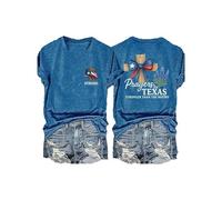 Ocuuer Texas Strong Prayers for Texas God Bless Texa T Shirt for Women (Blue XXL)