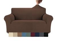 Ocves High Stretch 3 Seater Sofa Cover, Super Soft Jacquard Spandex Slipcovers Furniture Protector for Kids & Pets, 1 Piece Stylish Non-Slip Washable for Leather Cotton Sofas (Camel, 3 Seater)