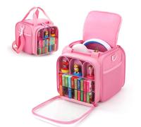 OCXLLEATLY Carrying Case for Little Tikes Story Dream Machine, Large Capacity Storage Bag Fits Projector, Headphone, 6 Character Figures & 44 Story Books, with Clear Window and Shoulder Strap (Pink)