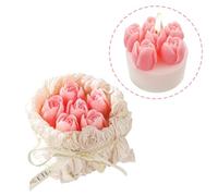 OCYEMY Scented Candles for Home, Pink Candles with 6 Roses, Long Burning Decorative Candle, Birthday Gifts for Women Her Wife Mom Sister Friends Teachers Christmas New Home