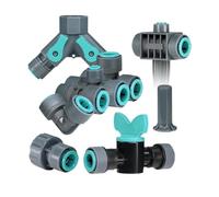 OD-12MM PE PU Tubing Fittings Quick Push Garden Water Connecters 3/8'' Hose Coupling Adapter Tap Valve Straight Tee Elbow Stakes(F x5)